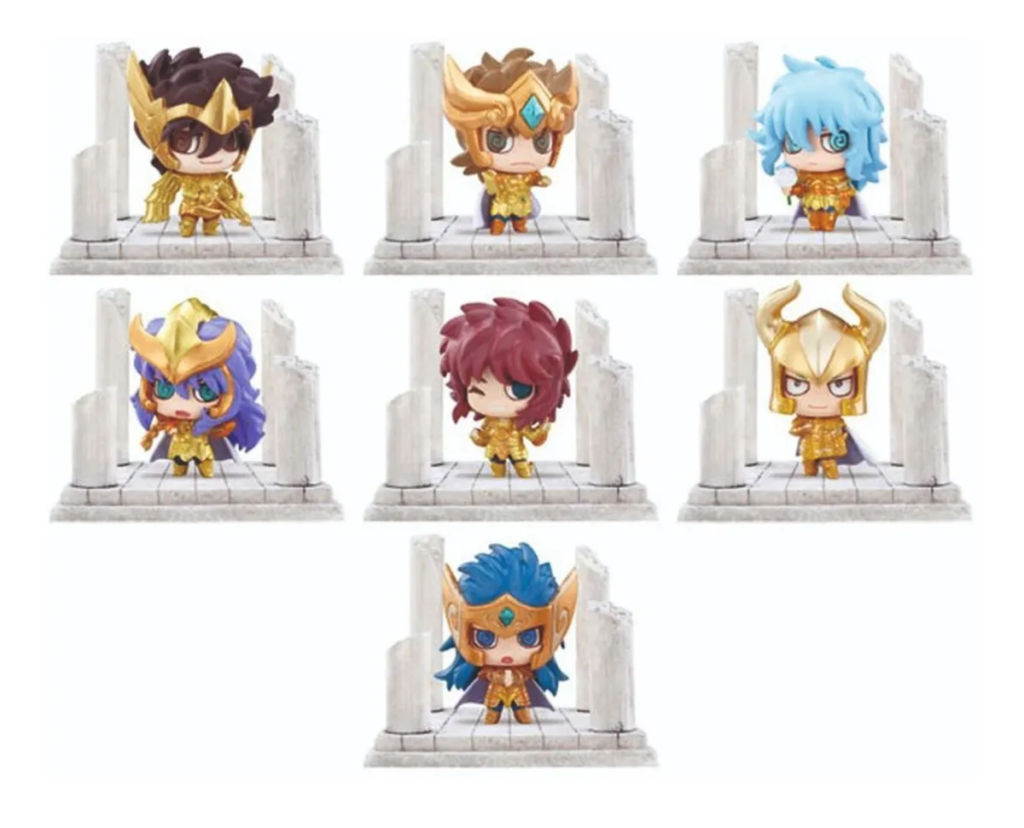 Lot 5 Figurines Saint Seiya Chibi – Chevaliers D'Or Du Zodiaque, 10cm, Collection