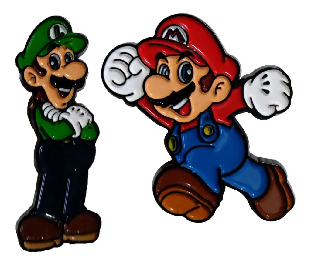 Mario Bros Pin Broche Metálico X 2 - Mario - Luigi - Oni Anime Store