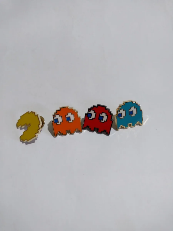 Packman Pin Pacman Pin Broche Metálico X 4 - Clyde - Inky - Blinky - Pacman - Oni ...