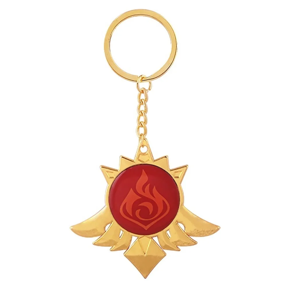 Genshin Impact Llavero Vision Pyro Mondstadt Métalico - Oni Anime Store